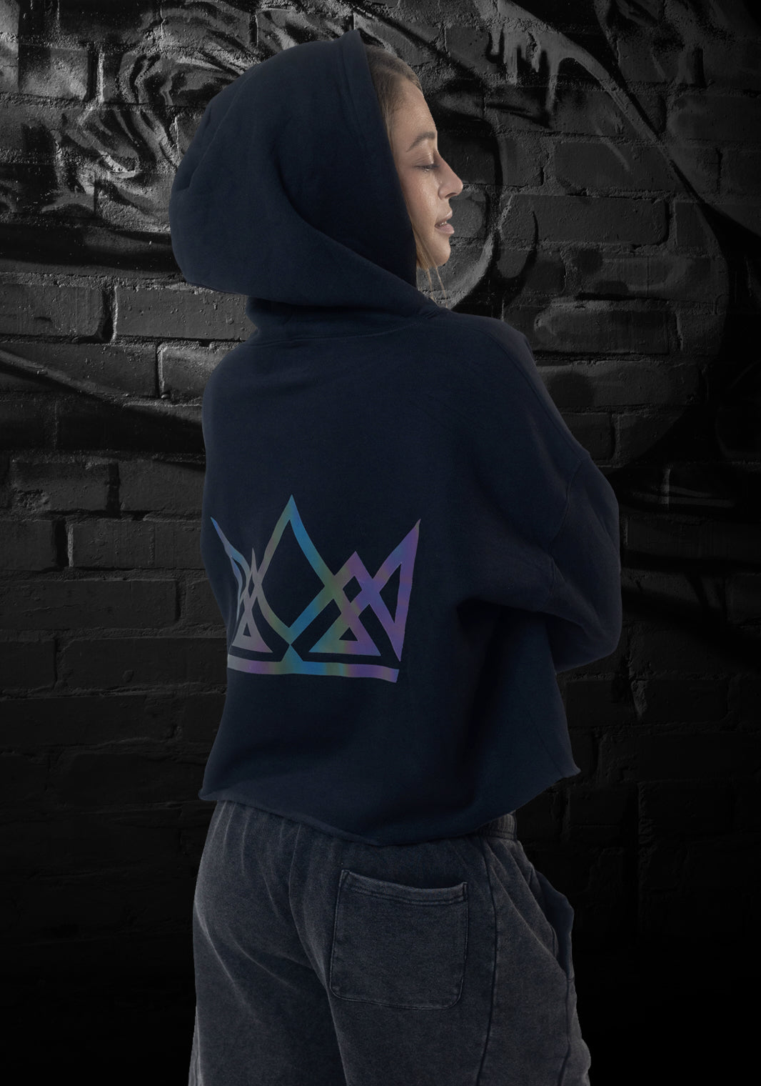 HOODIE CROP REFLEX